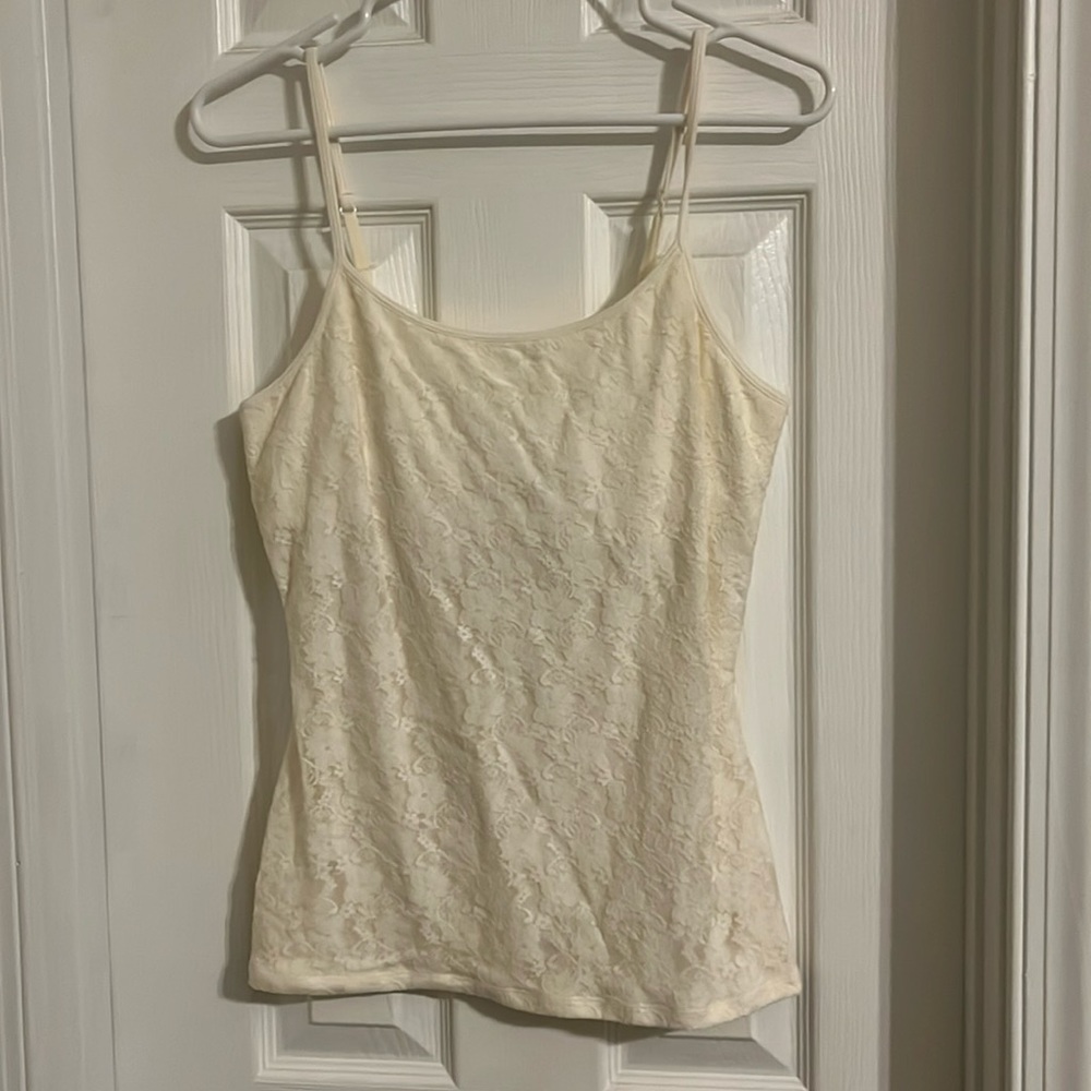 NWT- EXPRESS cream colored lace tank top